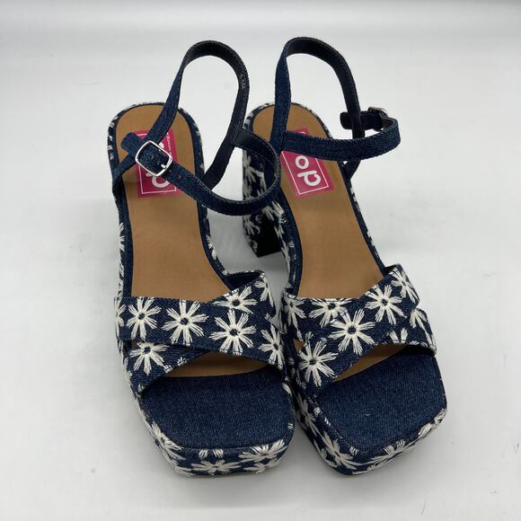 Pop Womens Grandiose Heeled Sandals Blue White Size 8.5M - Picture 3 of 10